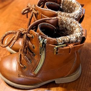Wonder Nation Sweater Lined Lace-up Toddler Boots